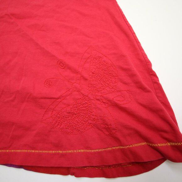 FARM Red Stripe Owl Embroidery Butterfly Racer Back Tank Top Womens M Red READ - Picture 14 of 16